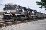 Loaded coal train rolls north